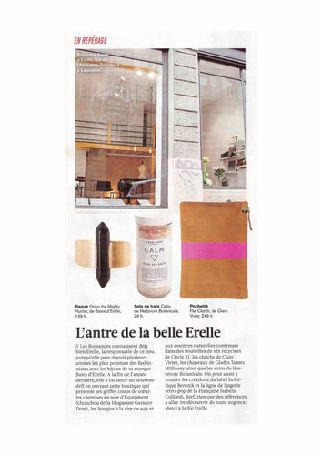 Illustré 2015 parution presse Boutique Baies d'Erelle mode bijoux créateur éthique écoresponsable Lausanne