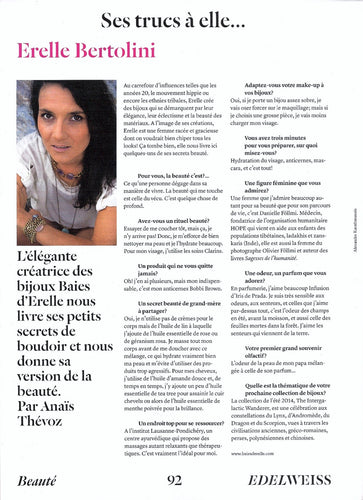 20 minutes 20 Minuten Tamedia friday 2013 tamedia parution presse Boutique Baies d'Erelle mode bijoux créateur éthique écoresponsable Lausanne